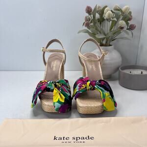 Kate Spade Lucie Orchid Bloom Platform Sandals Multicolor Women 8B Tried On